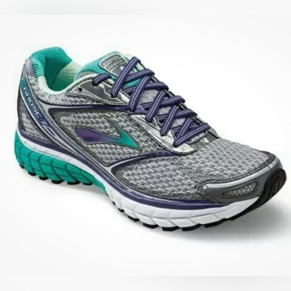 Brooks Women's Ghost 7 Athletic Shoes Gray/ Turquoise 1201611B953